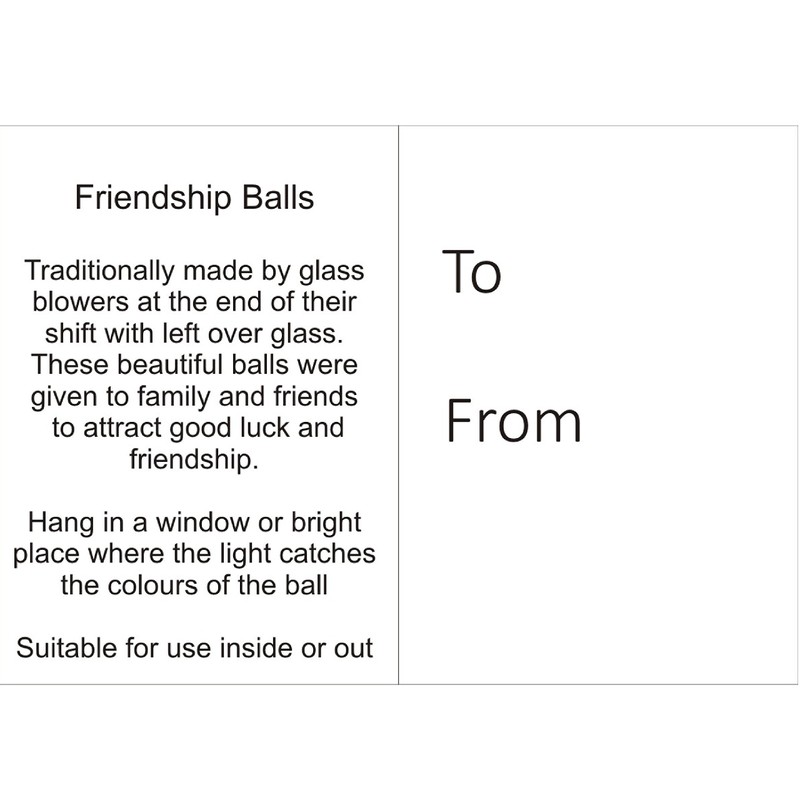 Hanging Glass Friendship Ball, 8cm, Multi Coloured