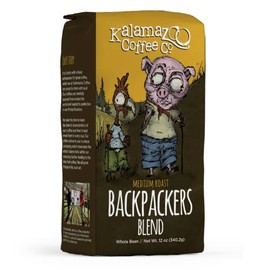 KALAMAZOO COFFEE COMPANY Backpackers Blend Whole Bean Coffee - Medium Roast | 12oz Bag (1 Pack)