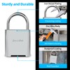 KENRONE Fingerprint Padlock, Biometric Smart Lock, Silver, Waterproof Locker Lock