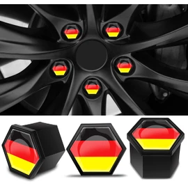 Biomar Labs 16pcs Wheel Nut Covers 4 pcs Locking Bolt Caps Universal Removal Tool Germany Flag 19mm LB 31