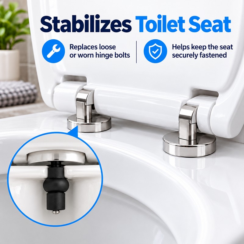 Stainless Steel Toilet Seat Bolt Replacement Kit, 2-Piece Top-Fix Hinge