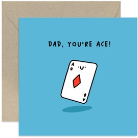 Old English Co. Fun Birthday Card for Dad - Dad You're Ace Father's Day Card for Him - Whitty Humour Card for Him - Special Card for Dad from Children | Blank Inside