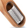 ZENFUN Cheese Grater, Stainless Steel Cheese Shredder with Wooden Handle,