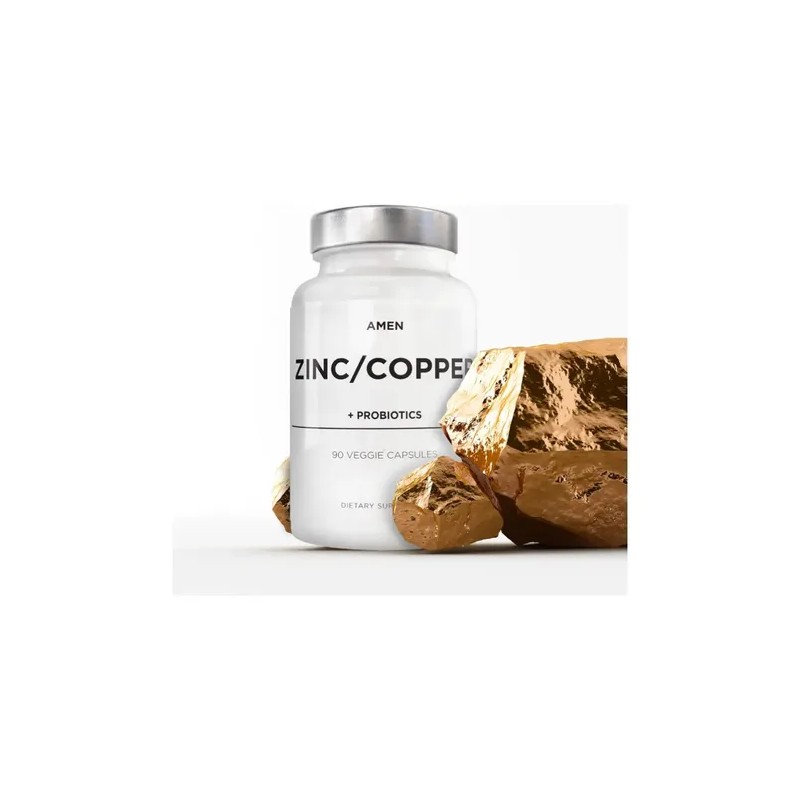 Amen Zinc Cobre Probióticos 90 Cápsulas Veganas Sin Gluten