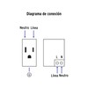 Volteck COUSB-LB, Placa armada blanca 1 contacto y 2 puertos