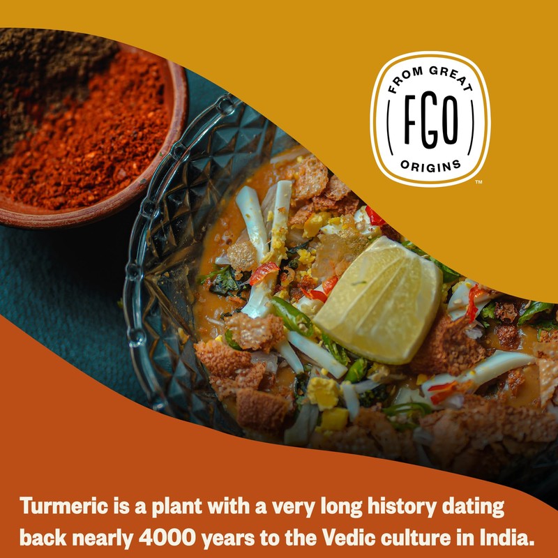 FGO Organic Turmeric Powder w/Curcumin, 8oz Resealable Pouch, USDA Organic