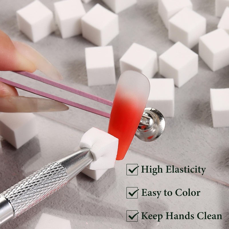 SUTOKAKA 150Pcs Soft Nail Sponges for Ombre Aura Nails Tiny