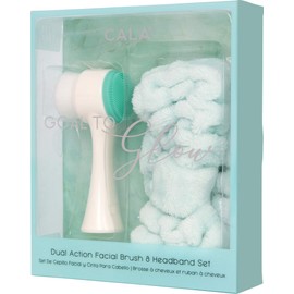 Cala Goal To Glow Dual Action Facial Brush & Headband Set (Mint)
