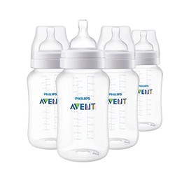Philips Avent Biberón Anti-colic│con válvula anticólicos│11 oz/330 ml│3 m+│4 pzs│SCY106/04