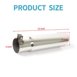 KHK 3" to 4" Exhaust Tip - 12" Long Diesel Exhaust Tips,3" Inlet 4" Outlet Stainless Steel Bolt-On Angle Cut Truck Tailtip, Universal Fit for Trucks & Cars -Polished