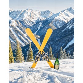End of The Run: 18x24 Unframed Poster - Skiing Decor for Winter Park Resort - Alpine Landscape, Snow-Covered Mountains, Winter Theme, Outdoors, Sports, Skier Man Cave Decor, Travel, Hiking, Trekking