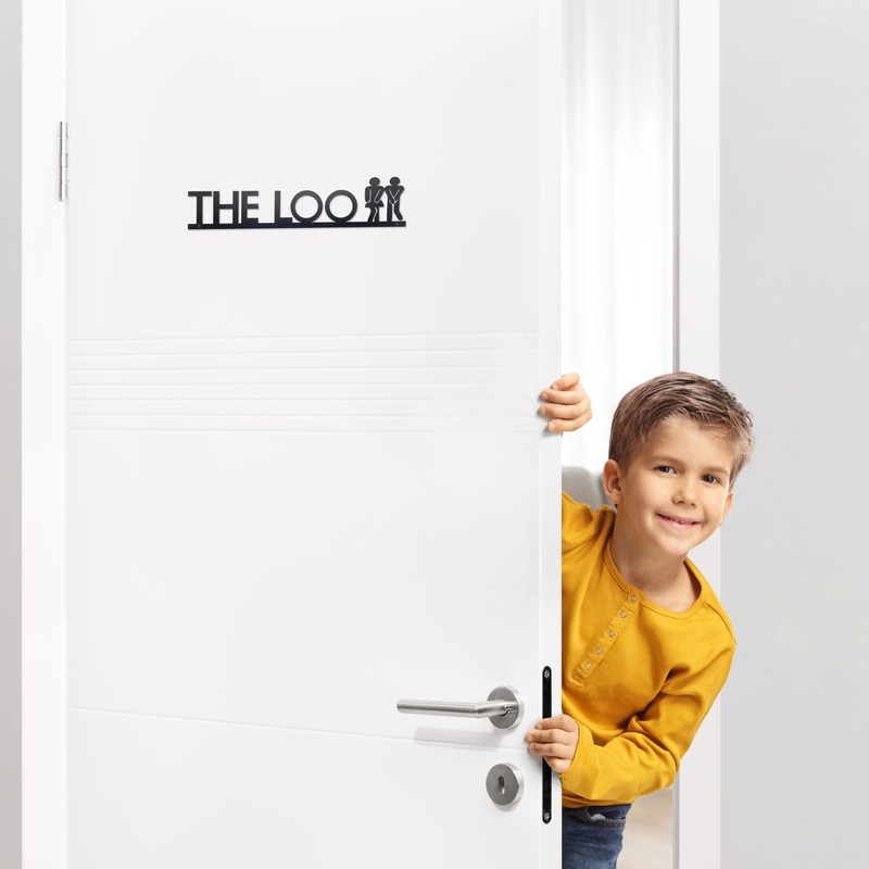 Metal The Loo Sign for Door Top, Funny Bathroom Wall