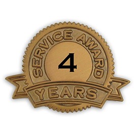 PinMart 4 Years of Service Award Lapel Pin