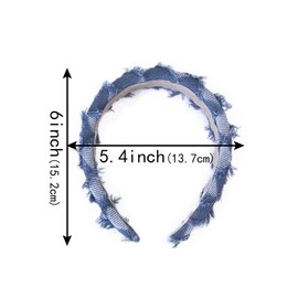 WJYX BOWS 2PCS Demin Headbands for Women, Wide Headbands Sponge Headbands for Women, Headband for Women Hair, Fashion Turban Headbands Hair Hoops Hair Accessories for Women and Girls (B)