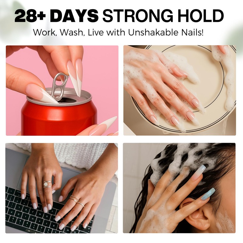 Luckyfairy Nail Glue Gel for Nail Tips, Super Strong Solid