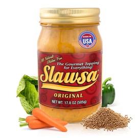Slawsa Original Gourmet Topping 17.8 oz – Relish for Burgers & Hot Dogs | All-Natural, Gluten-Free, Vegan - Made in USA