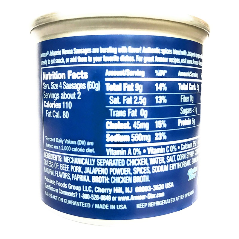 Armour Vienna Sausage Jalapeno 4.75 Oz (Pack of 6)