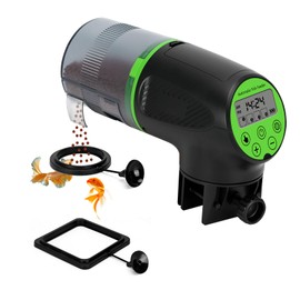 Podazz Automatic Fish Feeder, Moisture-Proof Aquarium Auto Feeder, Aquarium Tank Fish Food Dispenser, 200ml Capacity Feeding on Schedule，Great for Vacation & Weekend(Green)