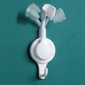 Angle adjustable shower stand suction type white Hook 5ea