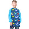 Kids Art Smock, Waterproof Artist Blue Dinosaur Aprons Paint Art