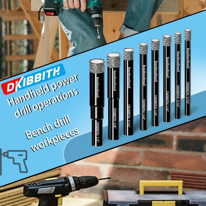 8 Pack Diamond Drill Bits Set for Granite Ceramic Marble