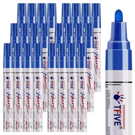 TFIVE Blue Paint Pens Permanent Markers, 24 Pcs Oil Based Paint Markers