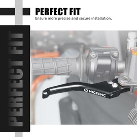 NICECNC Short Brake Lever Brake Handle Levers Compatible with 690 Enduro R SMC-R 2014-2023, Compatible with Husqvarna 701 Enduro Supermoto 2016-2024, Black