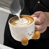 1pc 11.83oz Cute Little Feet Ceramic Cup with Spoon, Underglaze