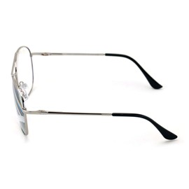 Men Aviator Progressive Clear Lens No Line Reading Glasses Tri-Focal Reader Spring Hinge (Silver, 1.00)