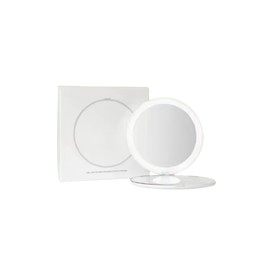 Double-Sided Makeup Mirror with 5X Magnification, LED Light, 250mAh Battery, Natural Light Color