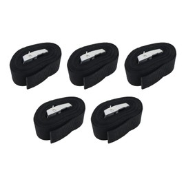 Sydien 5Pcs Black Nylon Utility Straps 1" x 78.74" Straps with Heavy Duty Cam Lock Buckles for Backpacking,Outdoor Activities