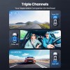 3 Channel Front Rear Inside 360° Car Camera 4K+1080P*2 WiFi