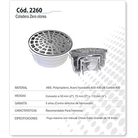 Fleximatic Coladera Zero Olores Universak, Acero Inoxidable, Modern, Colador