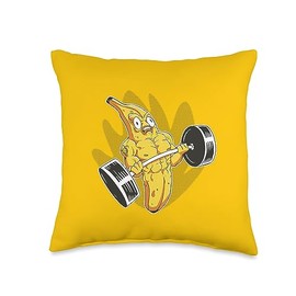 Fruitful Fitness Brawny Banana Throw Pillow, 16x16, Multicolor