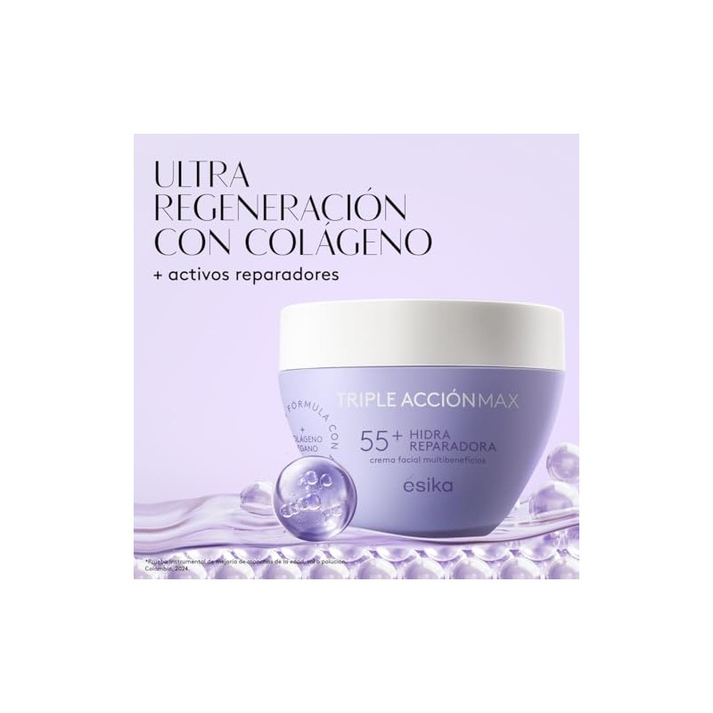 ésika - Crema Facial Hidra Reparadora 55+ Triple Acción Max