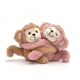 Plushland Magnetic Monkey Plush Pair - Couple Stuffed Animals Set Pairs Plush Toys for Best Friends & Kids - Huggable Monkey-Ready Emotional Support Toy with Charm 4 Inches(Huggable Monkey Pair)