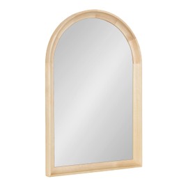 Kate and Laurel Hatherleigh Modern Transitional Arched Wooden Wall Mirror; 20 x 30; Natural; Decorative Wood Arch Mirror for Use in Bathroom; Entryway; or Bedroom