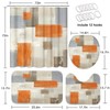 ArtSocket Abstract Orange Bathroom Set with Shower Curtain and Rugs