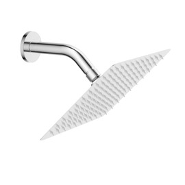 Hibbent 7 Inch All Metal Shower Arm with Flange, Solid Brass Shower Head Extension, Pipe Arm Extender, Wall-Mounted Shower Water Outlet Tube with Teflon Tape for Fixed Bathroom Shower Head, Chrome