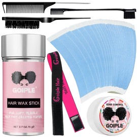 Goiple 40pcs Wig Tape for Wigs Double Sided Waterproof Lace Wigs Adhesive, Tapes Strips for Lace Front Wig Toupee, Hairpiece Wig Tapes Wig Tape for Hair Extension with Wax Stick Edge Control Wax