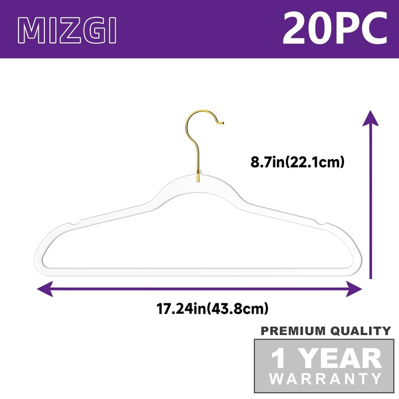 Premium Clear Invisible Acrylic Hangers, 20 Pack Ultra Slim &
