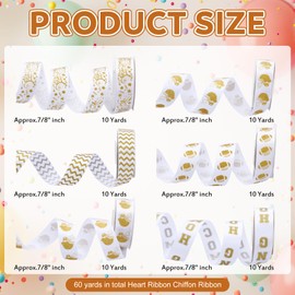 Juinte 60 Yard Glitter Gold Homecoming Mum Ribbon, 7/8" Wide Football Satin Ribbon Roll for Gift Wrapping Homecoming Mum Supplies Football Party Favor Cheerleaders Decorations