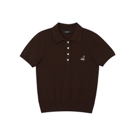 Kangol [캉골] 우먼스 칼라 니트 1922 다크브라운 [Kangol] Women's Collar Knit 1922 Dark Brown