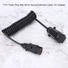 7 Pin Trailer Plug With 98.4in Spring Extension Cable 12V