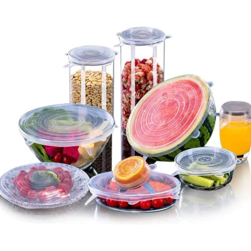 Universo en Linea Tapas Extensible De Silicona Flexible Hermética Set