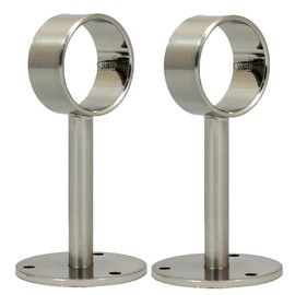 Urbanest Ceiling or Wall Bracket for 1 1/8-inch Rod, 2 Pieces, Brushed Steel