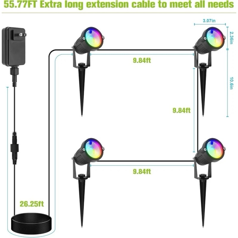 VOLISUN Spotlights Low Voltage Landscape ligths with Transformer Outdoor Uplights