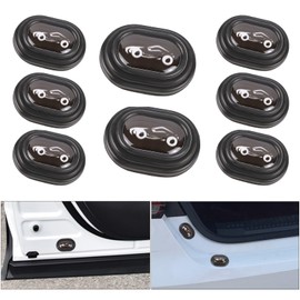 Wuyaoyao 8PCS Car Door Shock Absorber, Silicone Car Side Door Shock Absorbing Cushion Gasket, Anti-Collision Doors Protection Sticker, Self Adhesive Auto Doors Slam Stopper Protector (Car Logo, 8PCS)