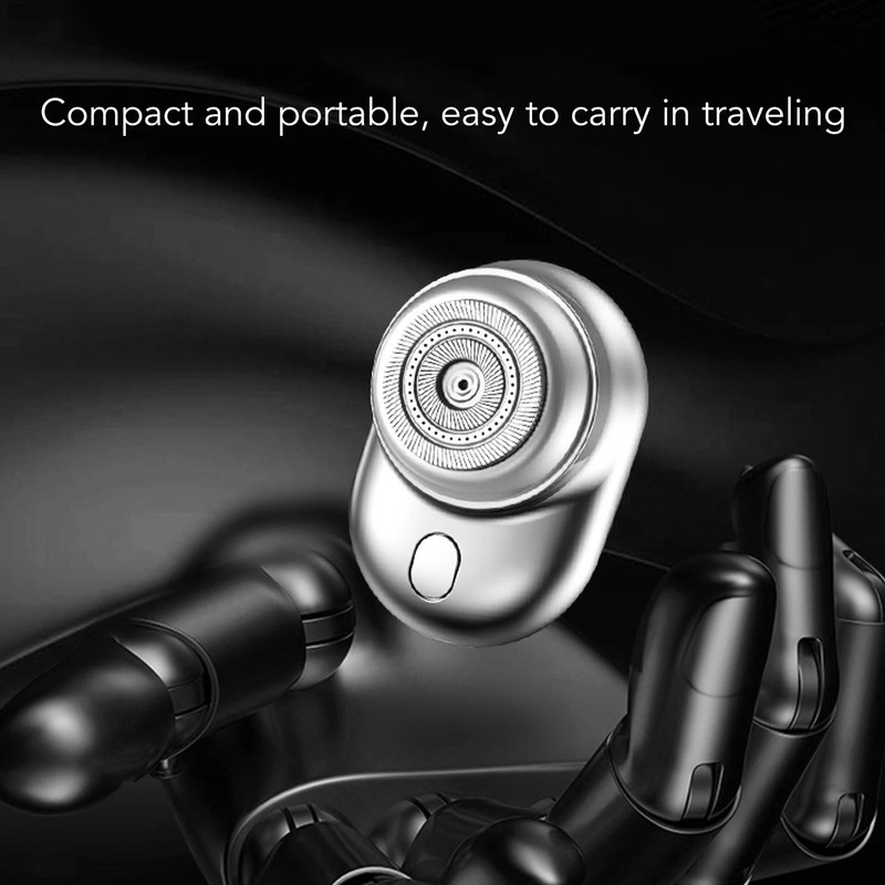 Electric Beard Clipper Men Mini Beard Trimmer Stainless Steel Digital
