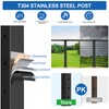 PLANTOP 35" Stainless Steel Corner Cable Railing Post, Black Top